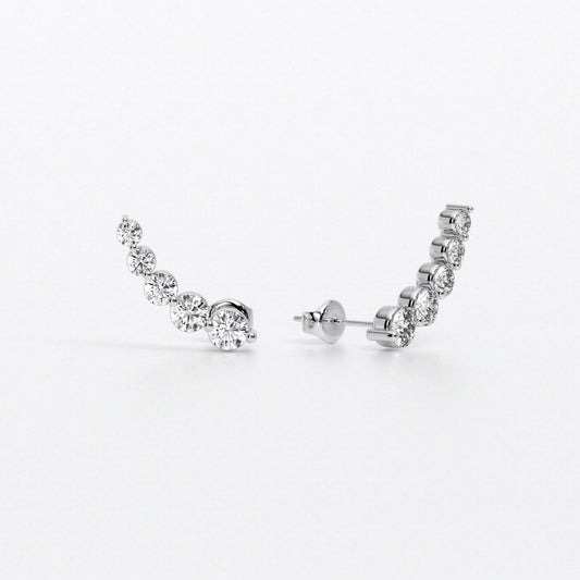 Pendientes degradé de oro de 18k con diamantes blancos