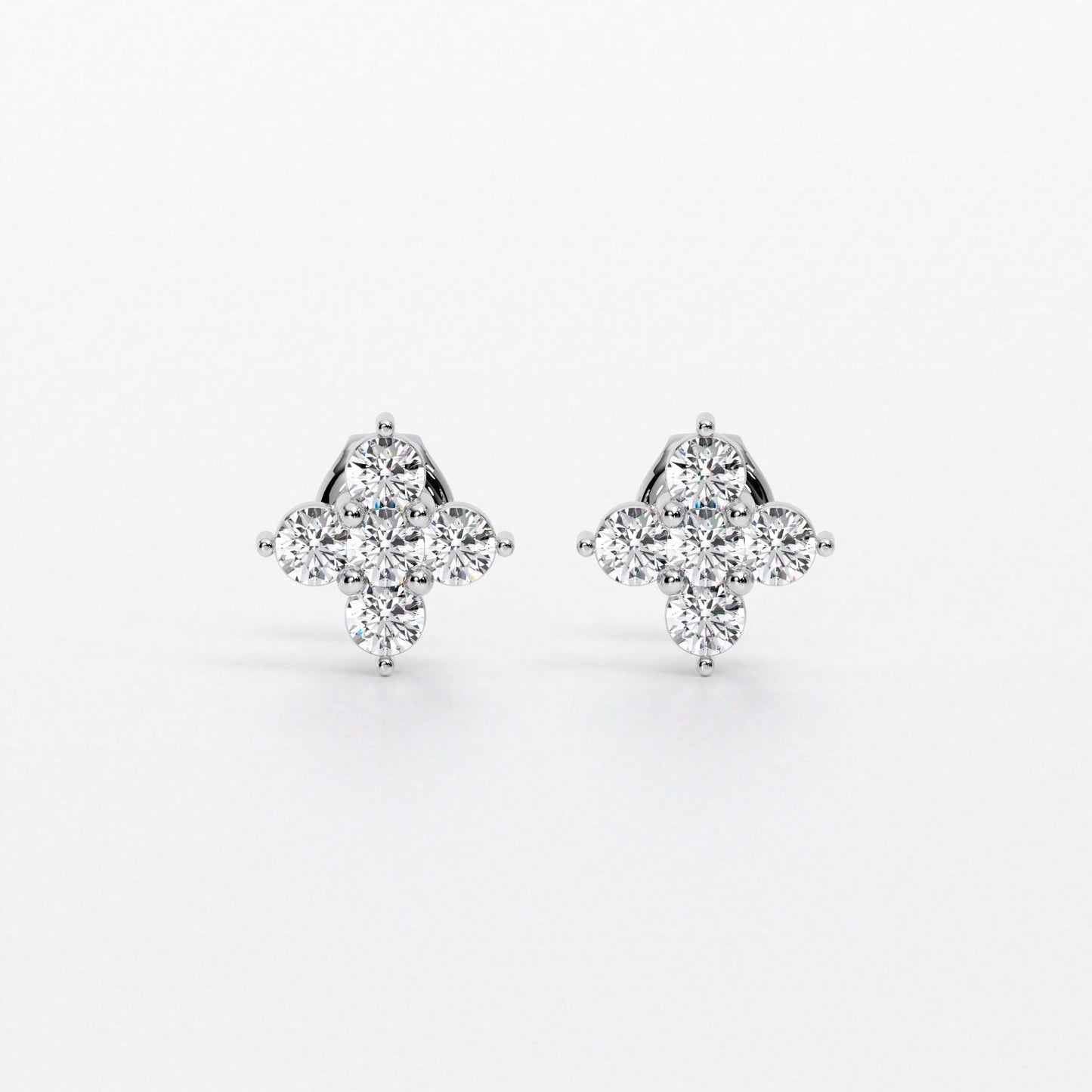 Pendientes de oro blanco de 18K con diamantes blancos