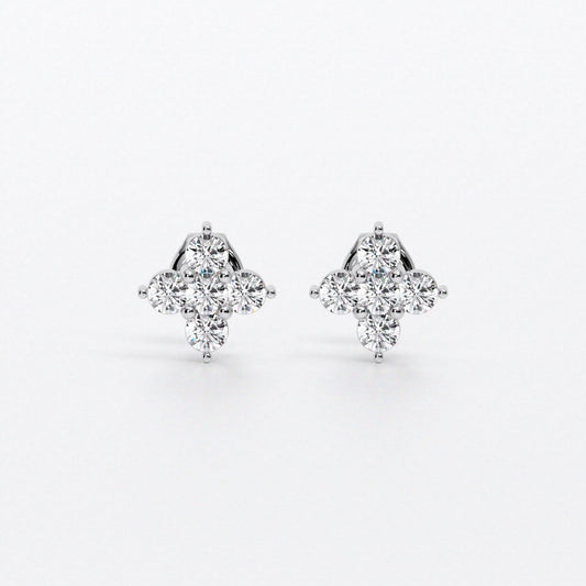 Pendientes de oro blanco de 18K con diamantes blancos