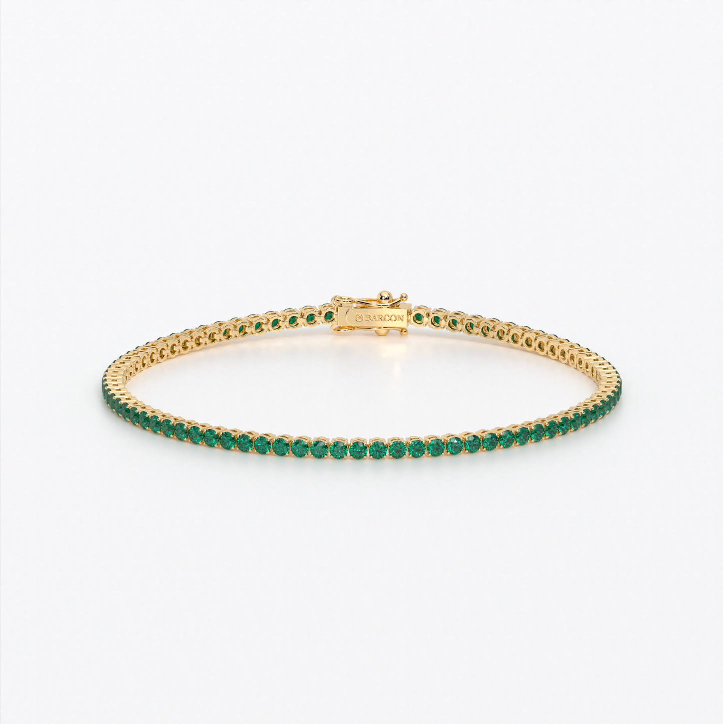 Rivière de oro de 18k con esmeraldas en talla brillante