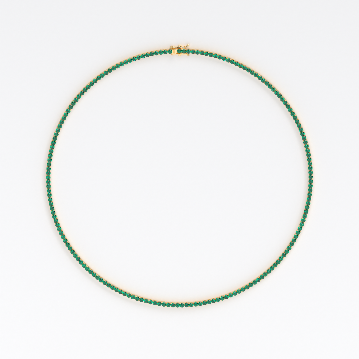 Collar rivière de oro de 18K con esmeraldas en talla brillante