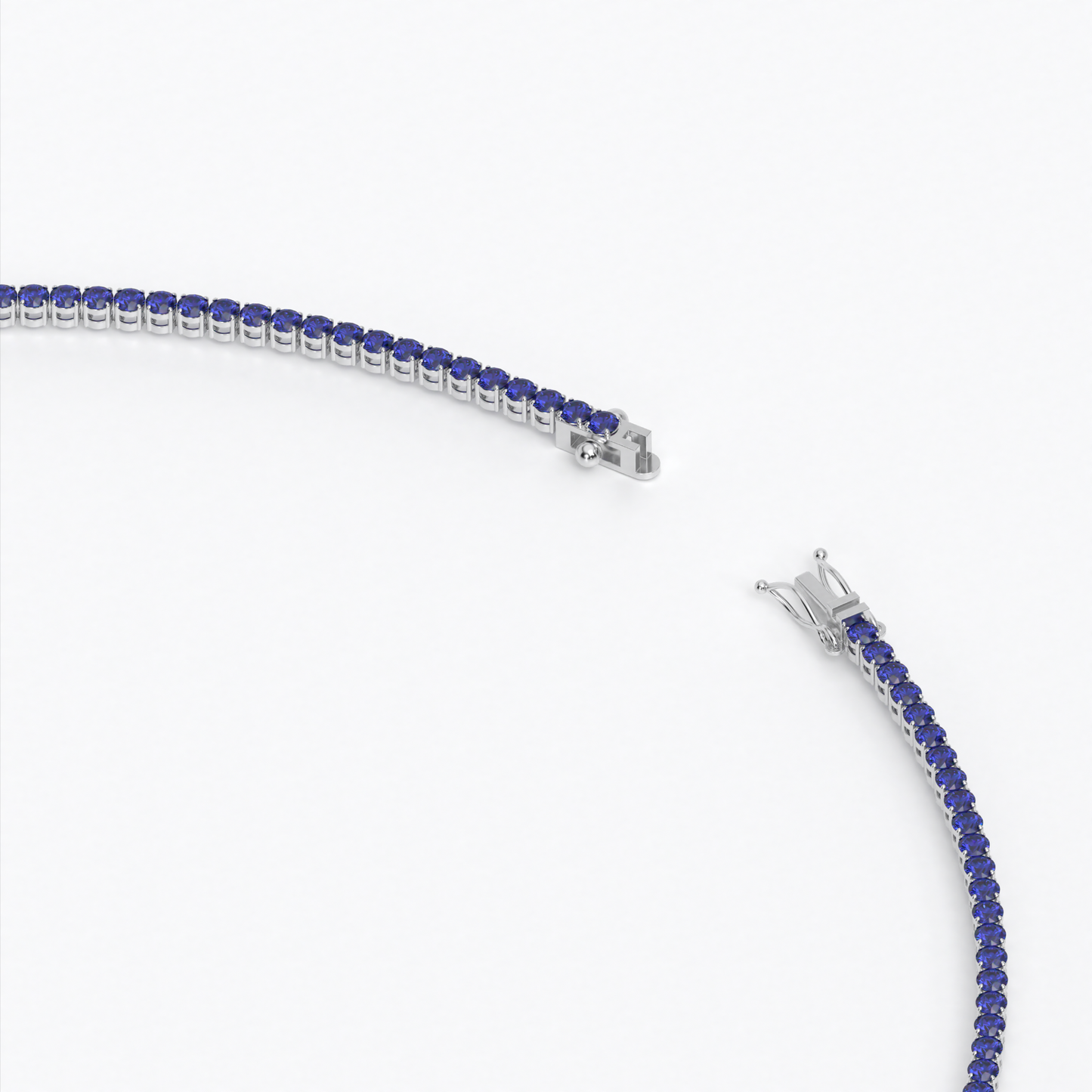 Collar rivière de oro de 18K con zafiros en talla brillante