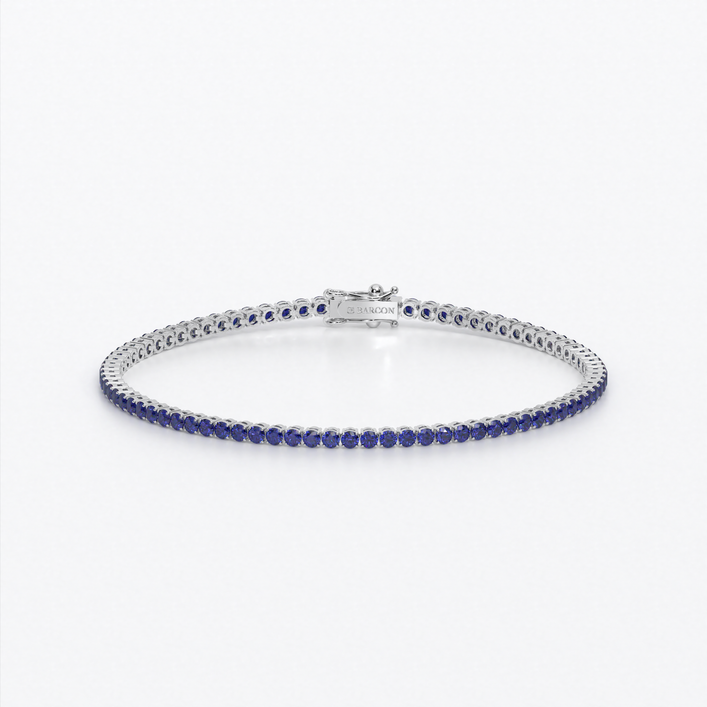 Rivière de oro de 18k con zafiros azules en talla brillante