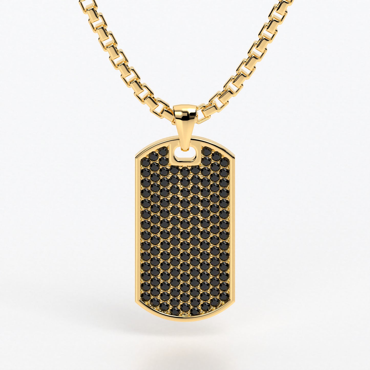 Colgante de oro amarillo de 18k con diamantes negros