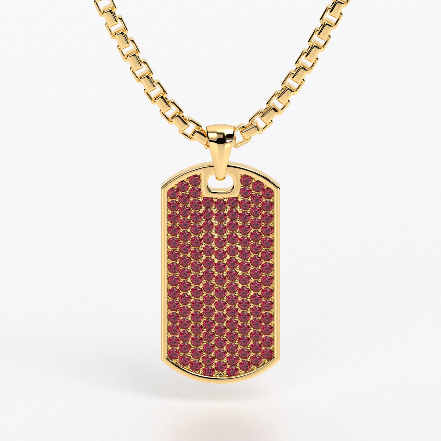 Colgante de oro amarillo de 18k con rubíes