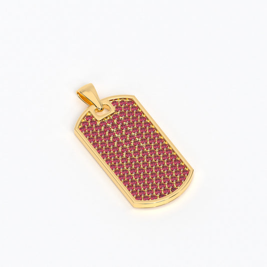 Colgante de oro amarillo de 18k con rubíes