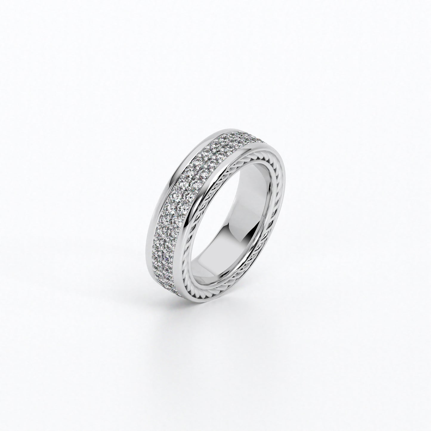 Anillo de oro blanco de 18k con diamantes