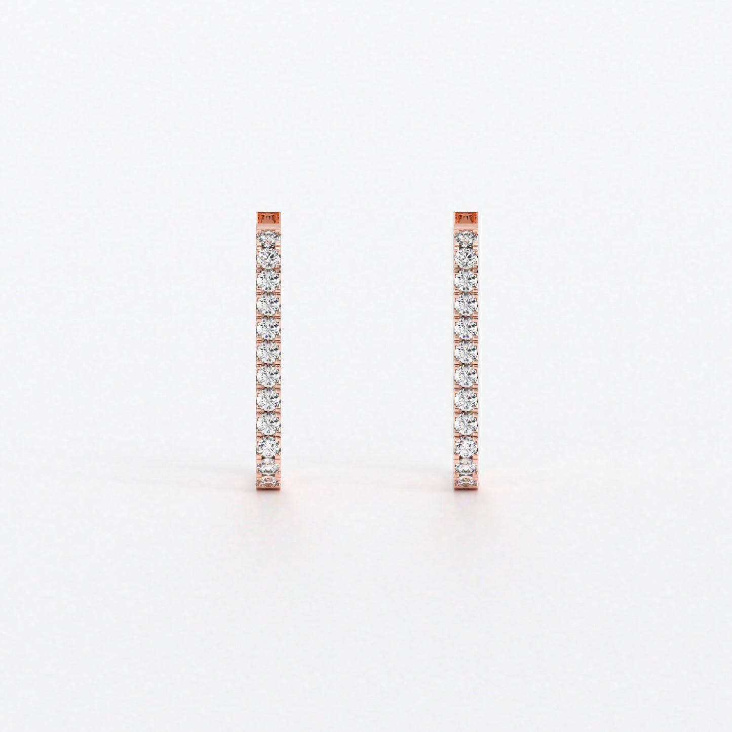 Criollas rectangulares de oro blanco 18K con diamantes blancos