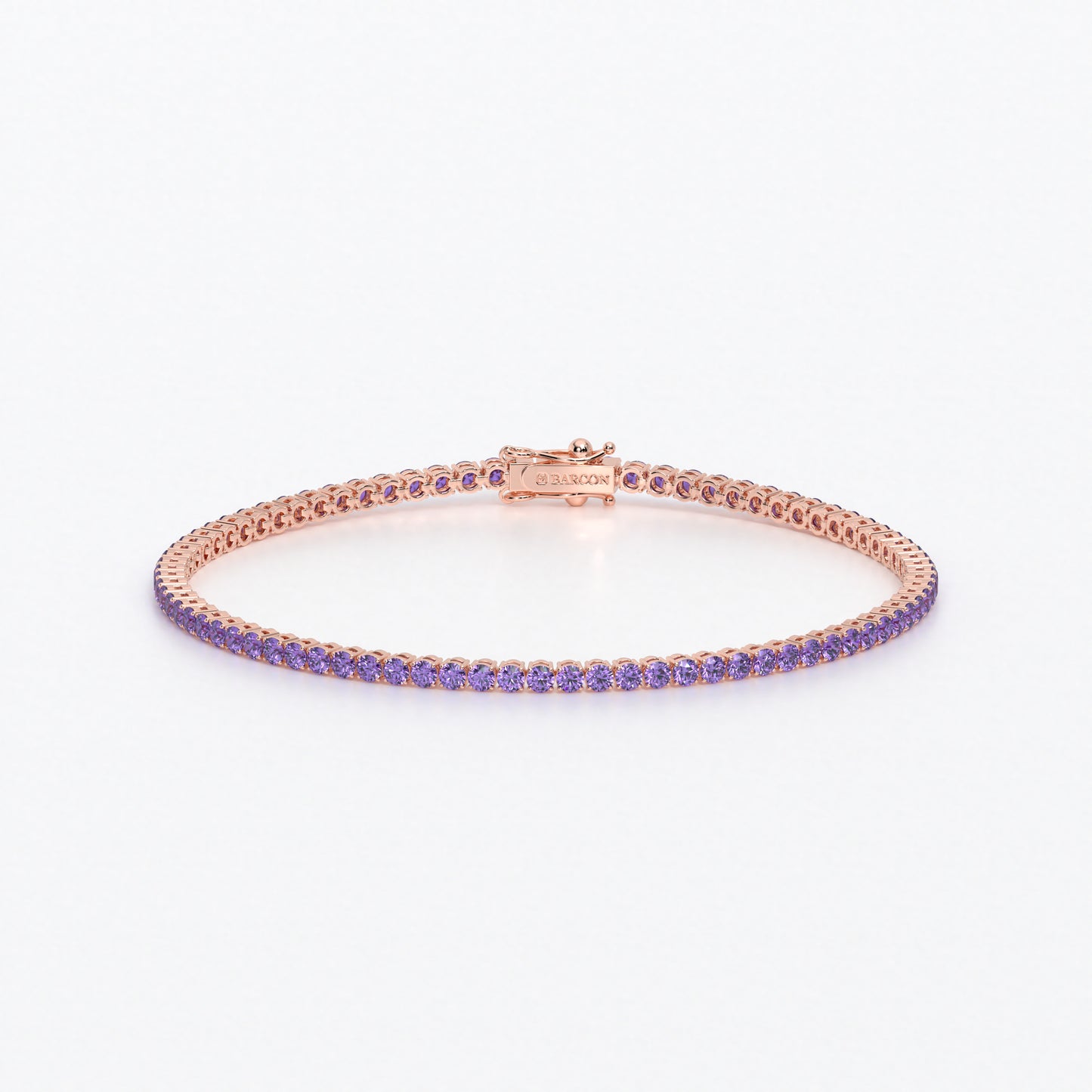 Rivière de oro de 18k con amatistas en talla brillante