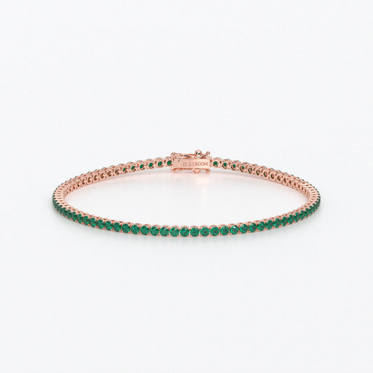 Rivière de oro de 18k con esmeraldas en talla brillante