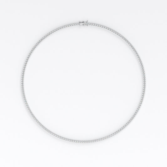 Collar rivière de oro de 18K con diamantes blancos en talla brillante