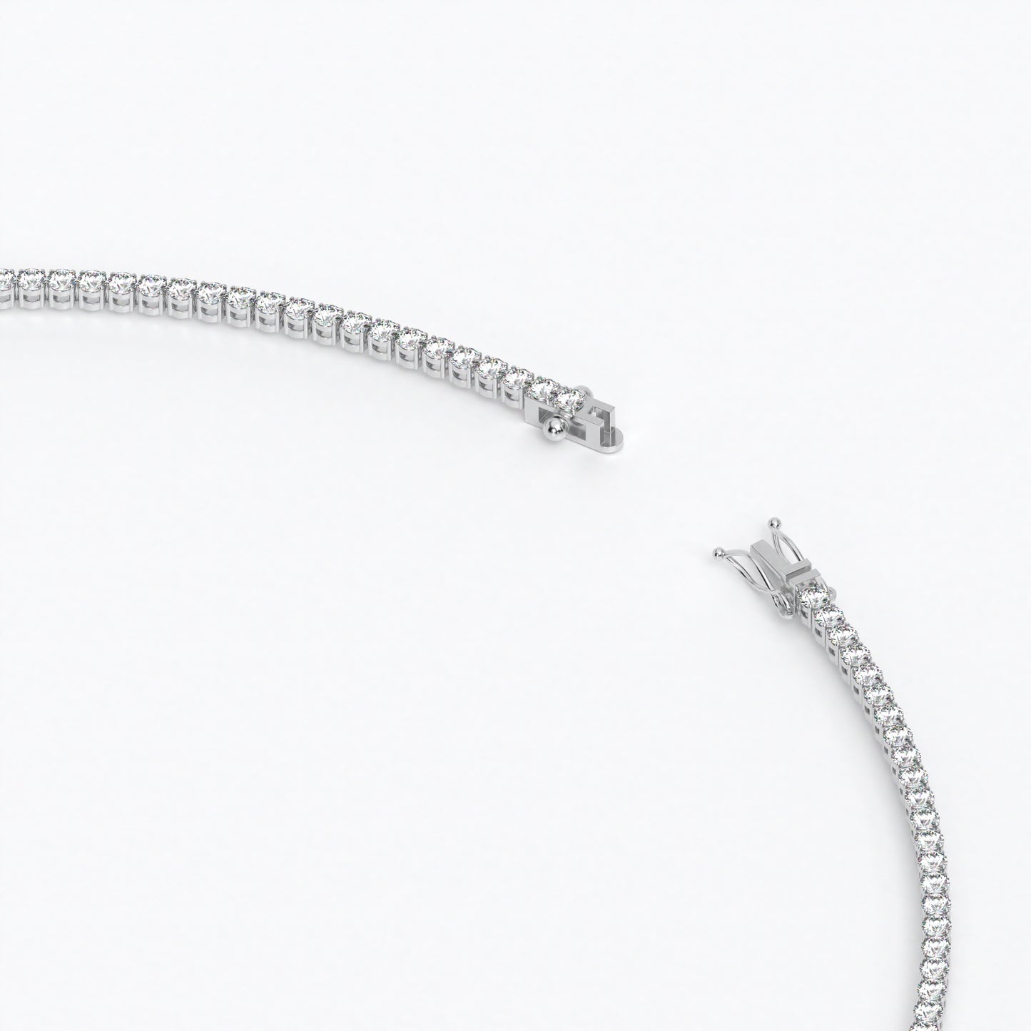 Collar rivière de oro de 18K con diamantes blancos en talla brillante