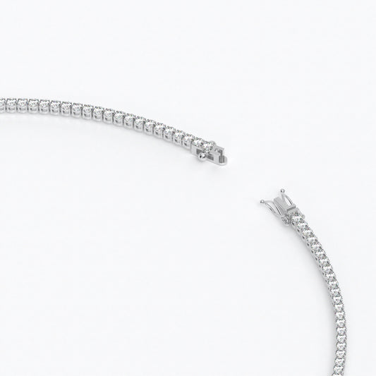 Collar rivière de oro de 18K con diamantes blancos en talla brillante