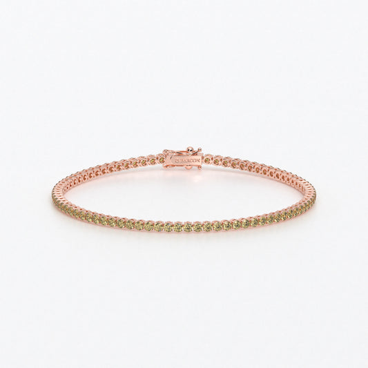 Rivière de oro de 18k con diamantes amarillos en talla brillante