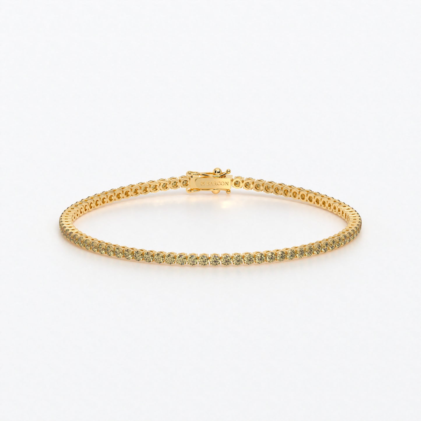 Rivière de oro de 18k con diamantes amarillos en talla brillante