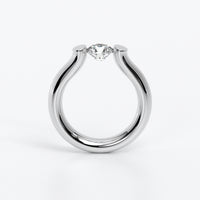 Anillo de oro blanco de 18k, montura de tensión, diamante natural talla brillante