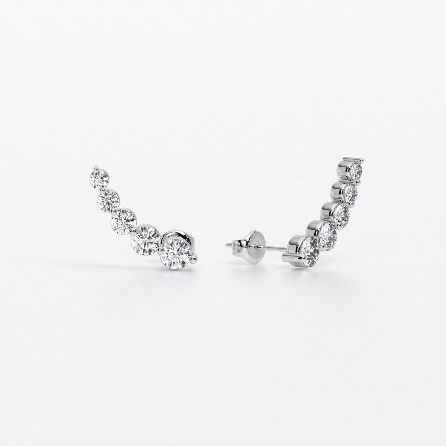 Pendientes degradé de oro de 18k con diamantes blancos