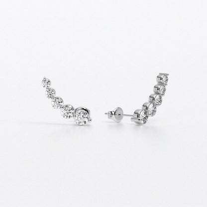 Pendientes degradé de oro de 18k con diamantes blancos