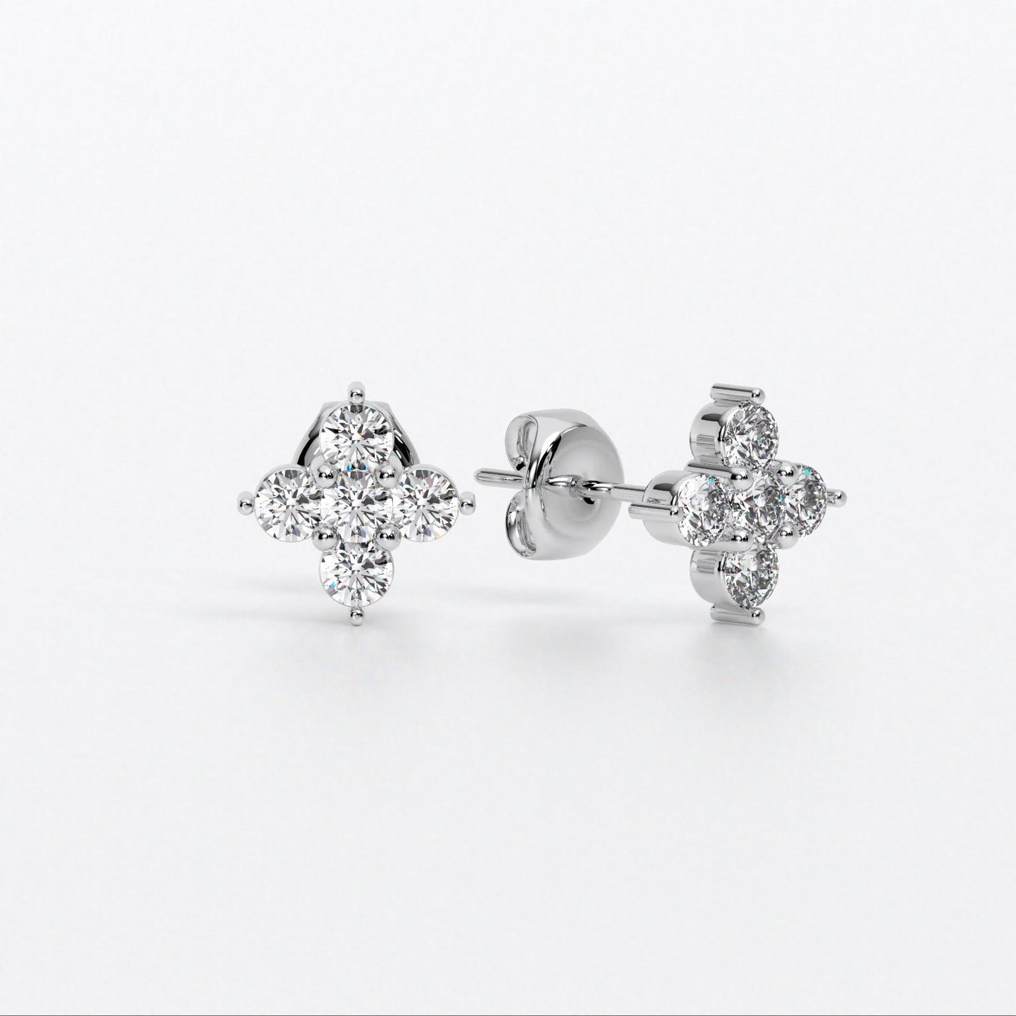 Pendientes de oro blanco de 18K con diamantes blancos