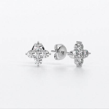 Pendientes de oro blanco de 18K con diamantes blancos