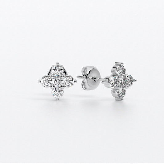 Pendientes de oro blanco de 18K con diamantes blancos