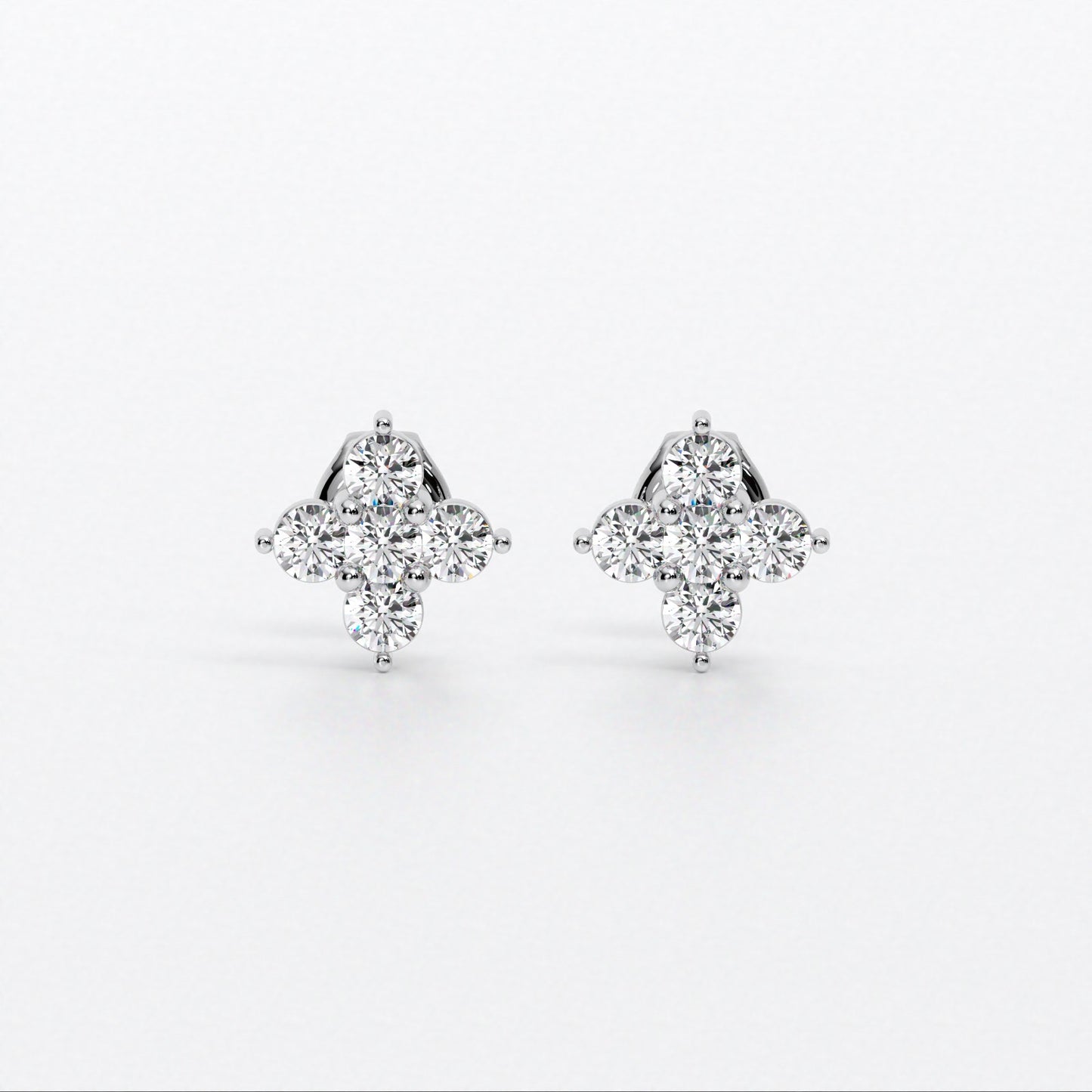 Pendientes de oro blanco de 18K con diamantes blancos