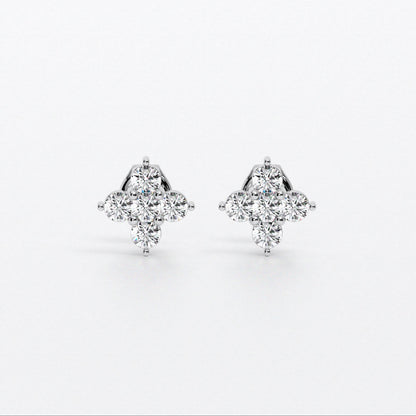 Pendientes de oro blanco de 18K con diamantes blancos