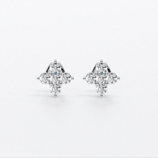 Pendientes de oro blanco de 18K con diamantes blancos