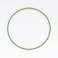 Collar rivière de oro de 18K con esmeraldas en talla brillante