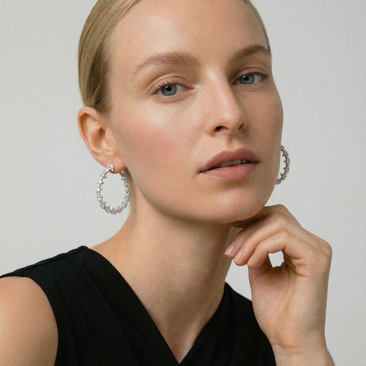Pendientes en forma de pera con diamantes talla brillante