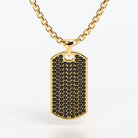 Colgante de oro amarillo de 18k con diamantes negros