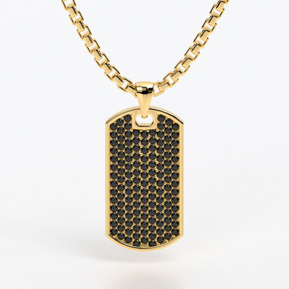 Colgante de oro amarillo de 18k con diamantes negros
