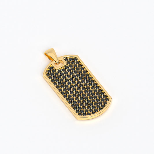 Colgante de oro amarillo de 18k con diamantes negros