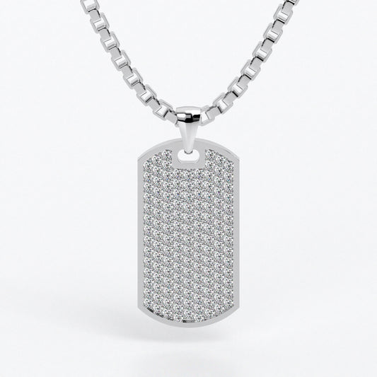Colgante de oro blanco de 18k con diamantes blancos
