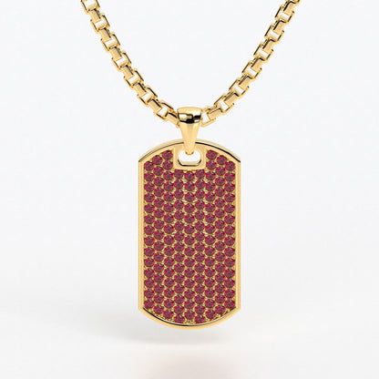 Colgante de oro amarillo de 18k con rubíes