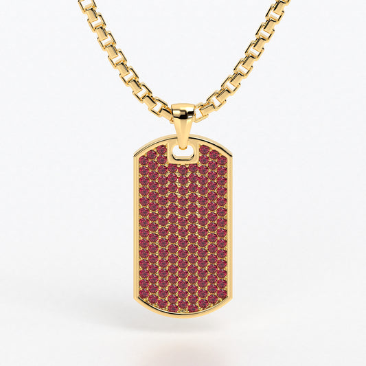 Colgante de oro amarillo de 18k con rubíes
