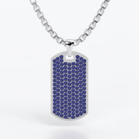 Colgante de oro blanco de 18k con zafiros azules