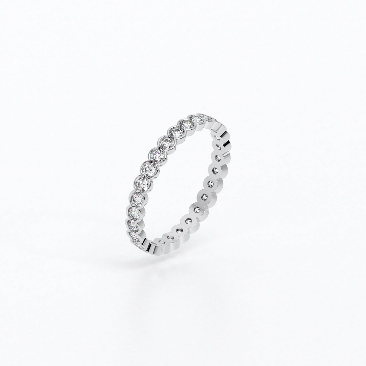 Alianza infinity de oro de 18K con diamantes blancos