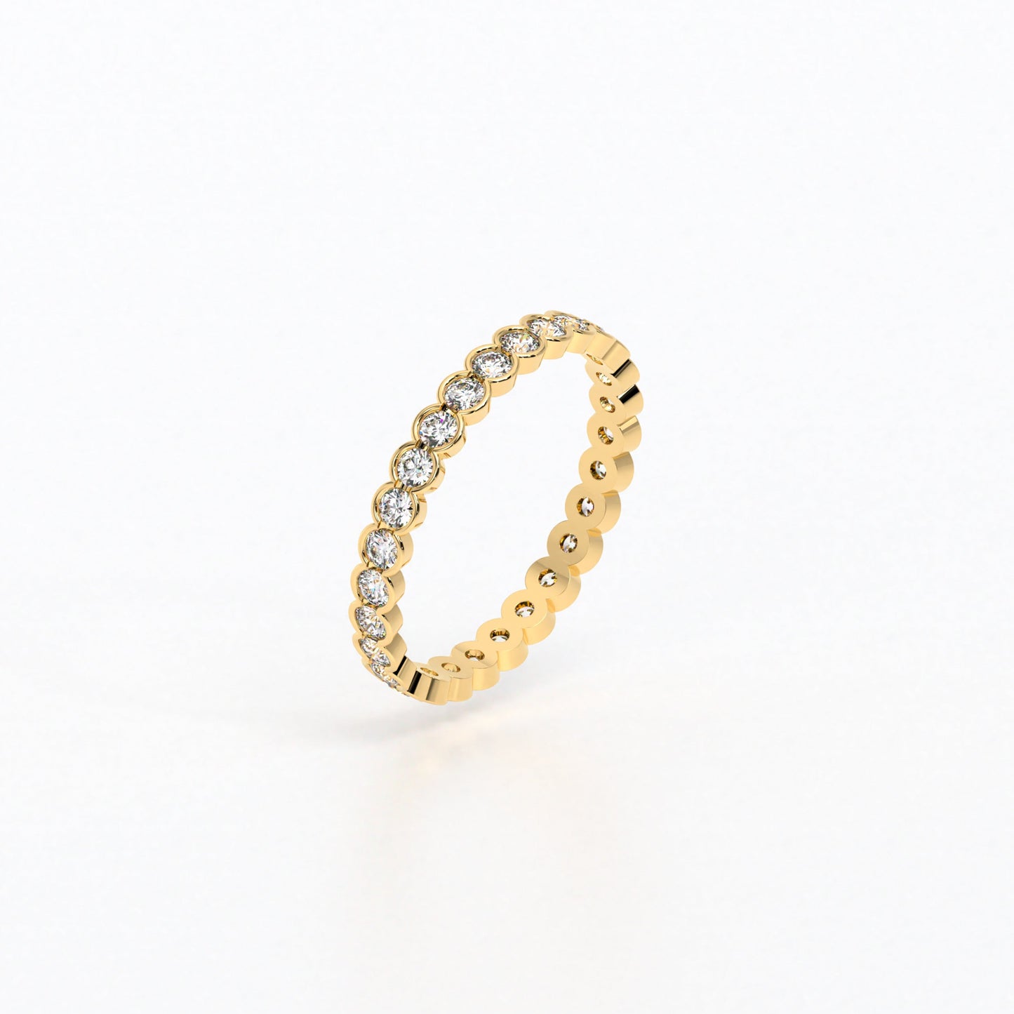 Alianza infinity de oro de 18K con diamantes blancos