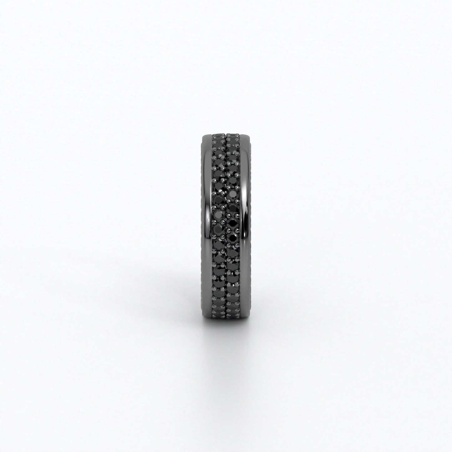 Anillo de oro negro de 18k con 3 cts de diamantes negros