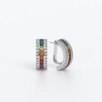 Pendientes de oro de 18k con zafiros de colores