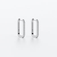 Criollas rectangulares de oro blanco 18K con diamantes blancos