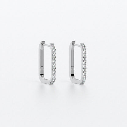 Criollas rectangulares de oro blanco 18K con diamantes blancos