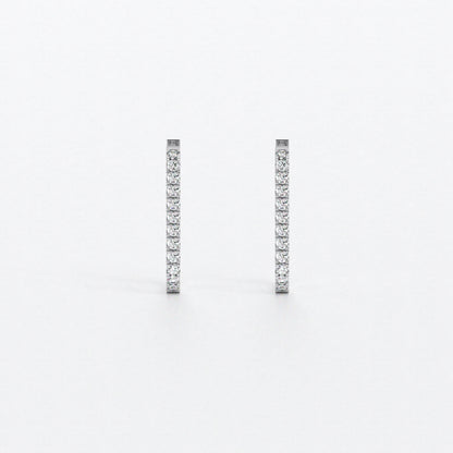 Criollas rectangulares de oro blanco 18K con diamantes blancos