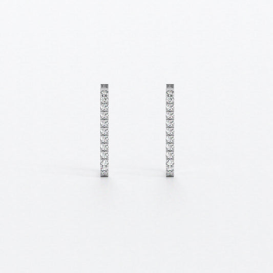 Criollas rectangulares de oro blanco 18K con diamantes blancos