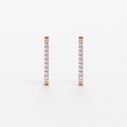Criollas rectangulares de oro blanco 18K con diamantes blancos