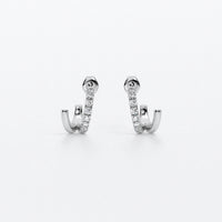 Criollas dobles de oro blanco 18K con diamantes blancos