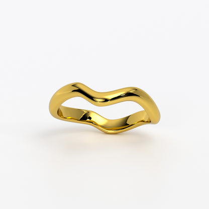 Alianza de oro de 18k con ondas