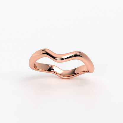 Alianza de oro de 18k con ondas
