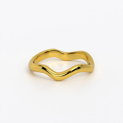 Alianza de oro de 18k con ondas